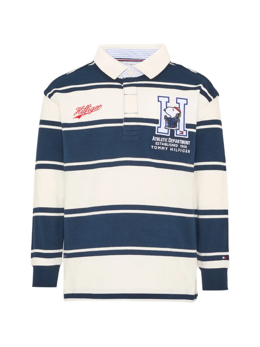 Tommy Hilfiger Junior striped long-sleeve polo shirt - Blu