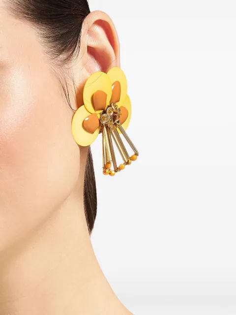La DoubleJ petal earrings yellow 