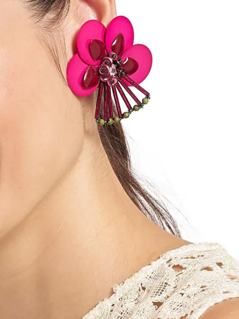 La DoubleJ petal earrings burgundy 