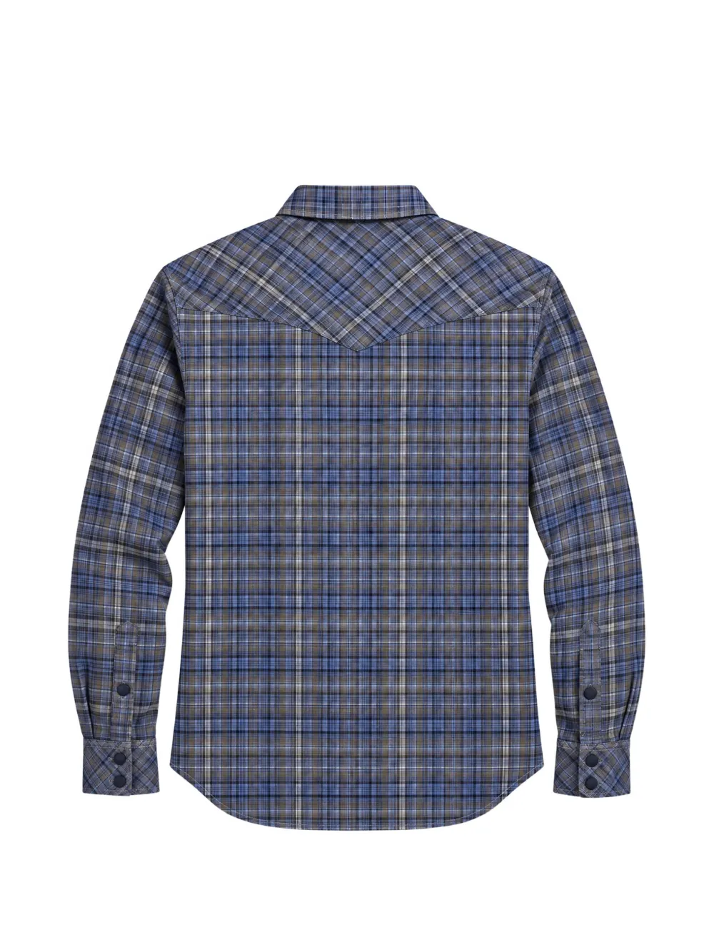 Moncler Grenoble plaid-check cotton shirt Blauw