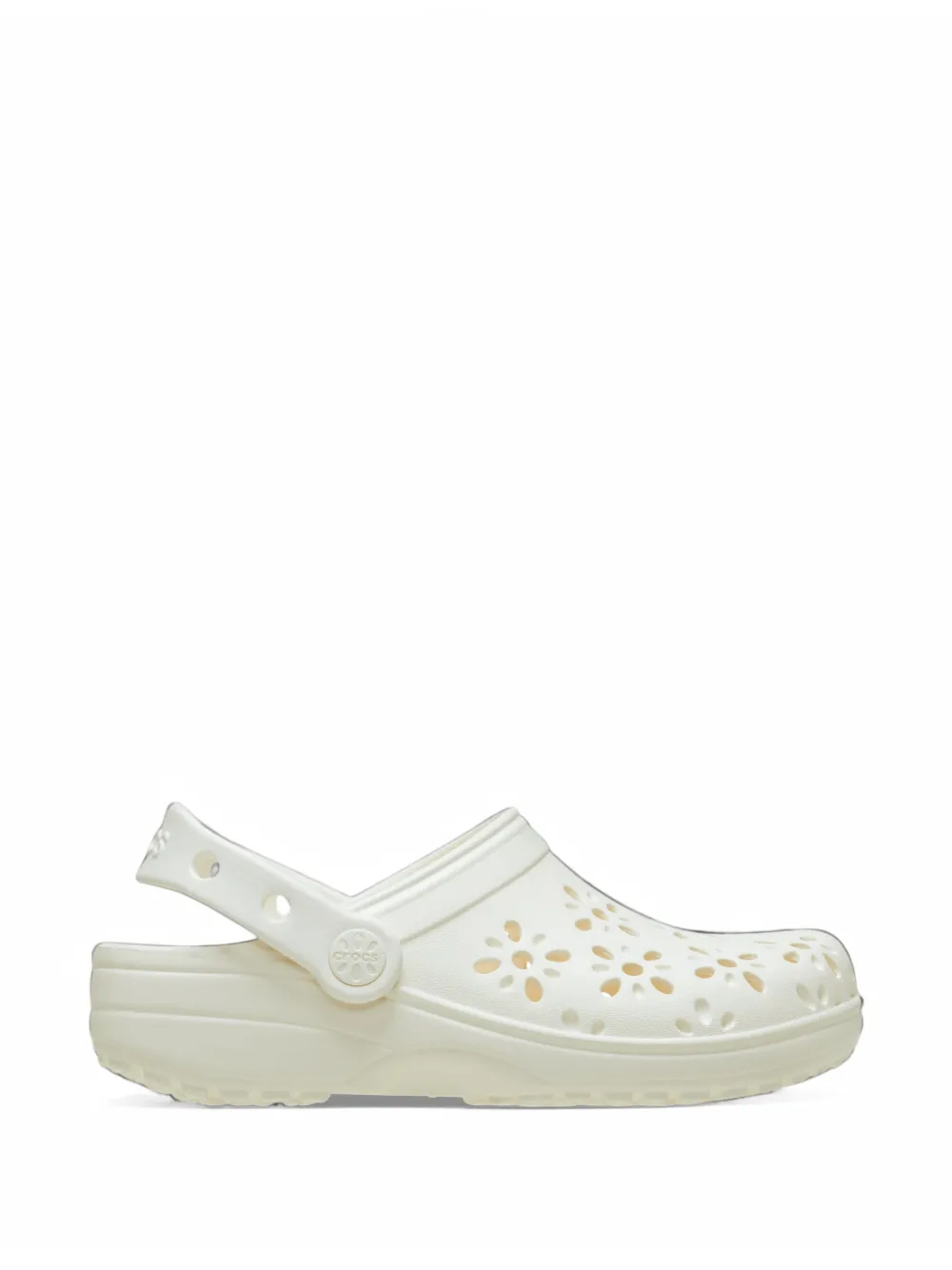 Crocs Classic floral cut-out closed-toe mules - Bianco
