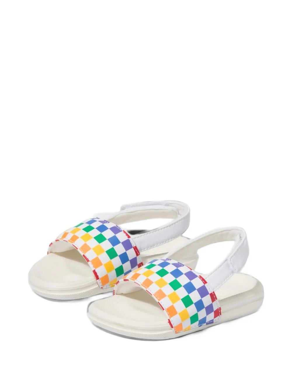 Vans Kids La Costa checkerboard sandals - Bianco