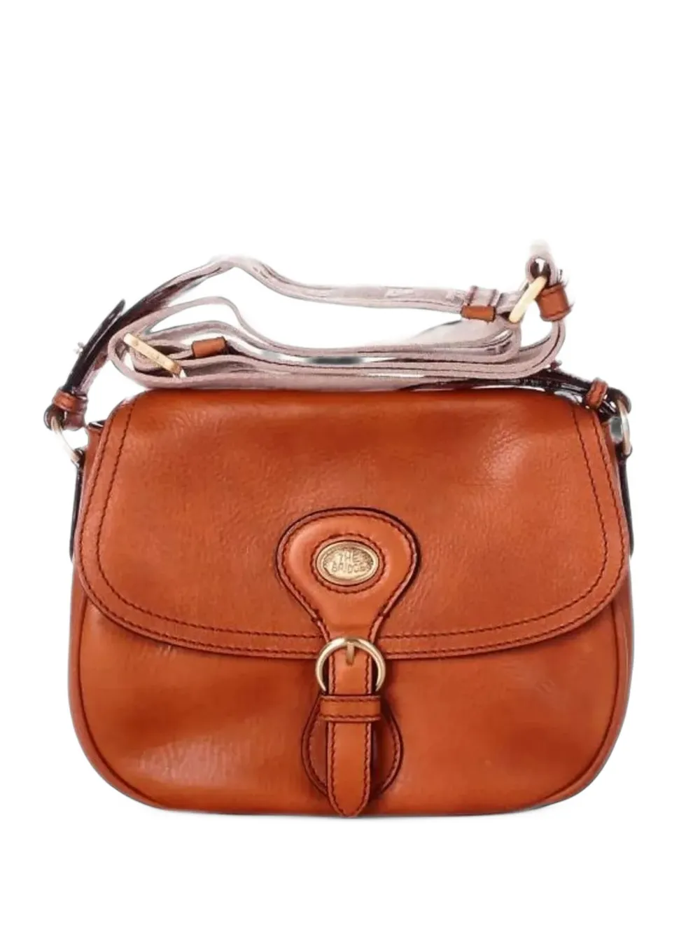 The Bridge buckle-fastening leather cross body bag - Marrone