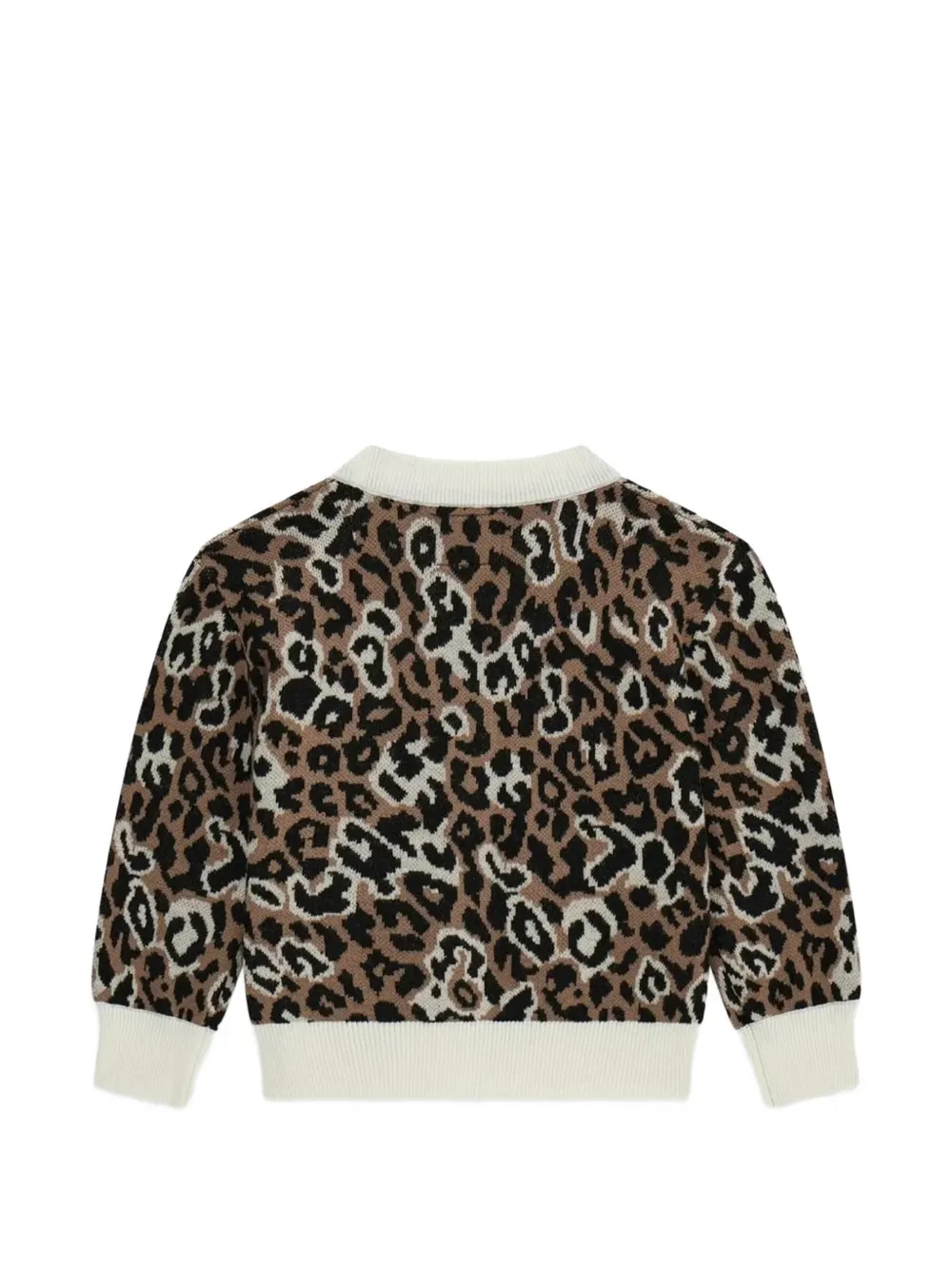 guess kids leopard-print logo-patch cardigan Bruin
