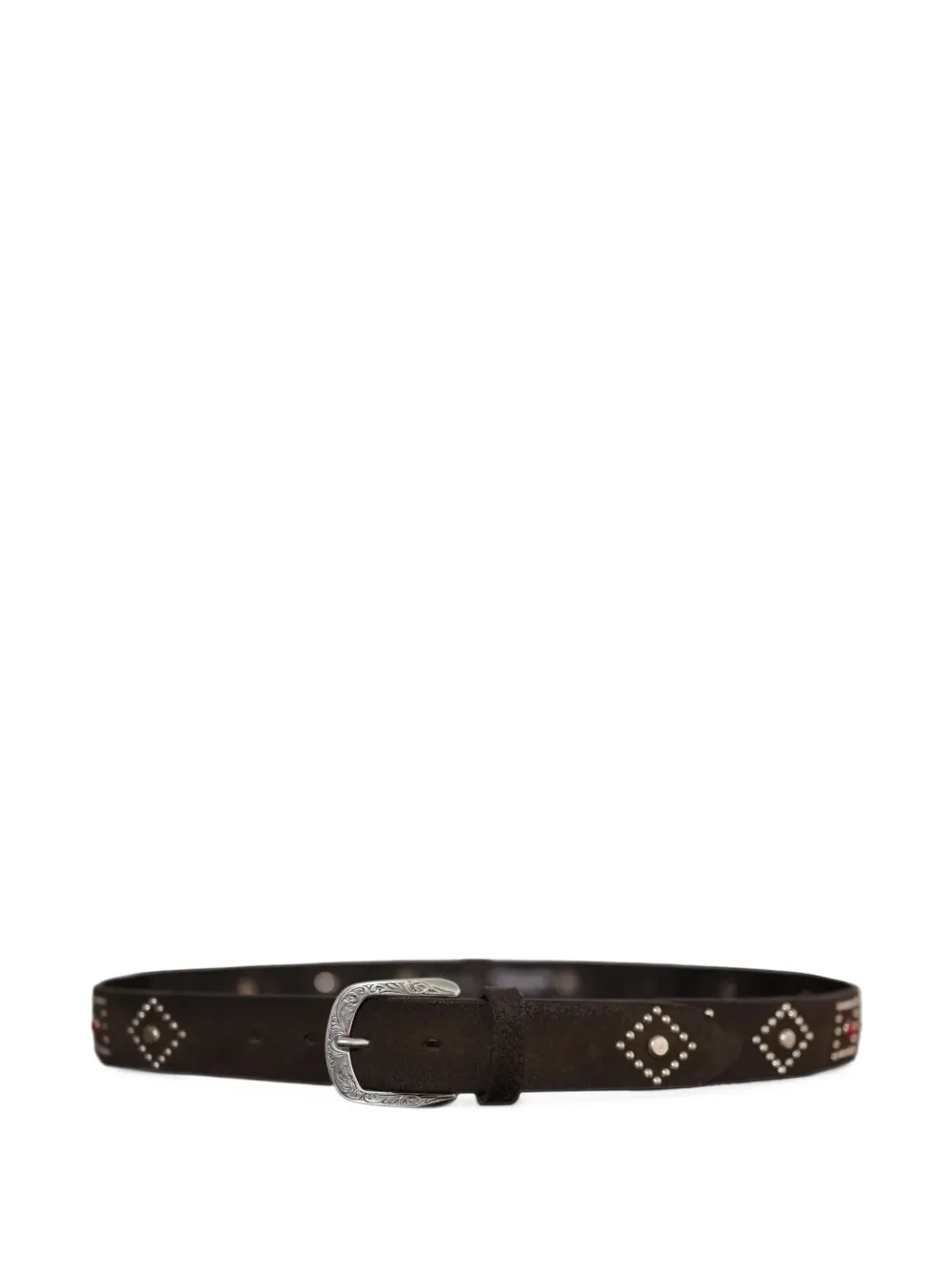 ALBERTO LUTI studded leather belt - Braun