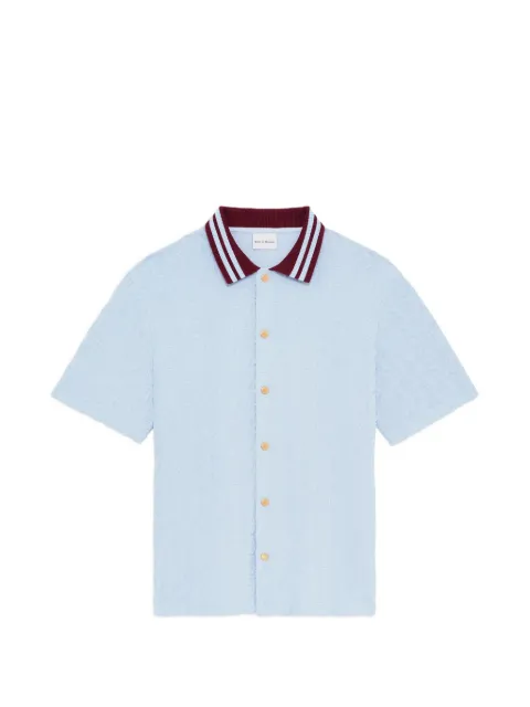 Drôle De Monsieur logo-patterned striped-collar shirt