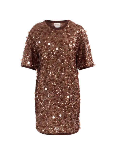 Weekend Max Mara short sequinned jersey dress - brown