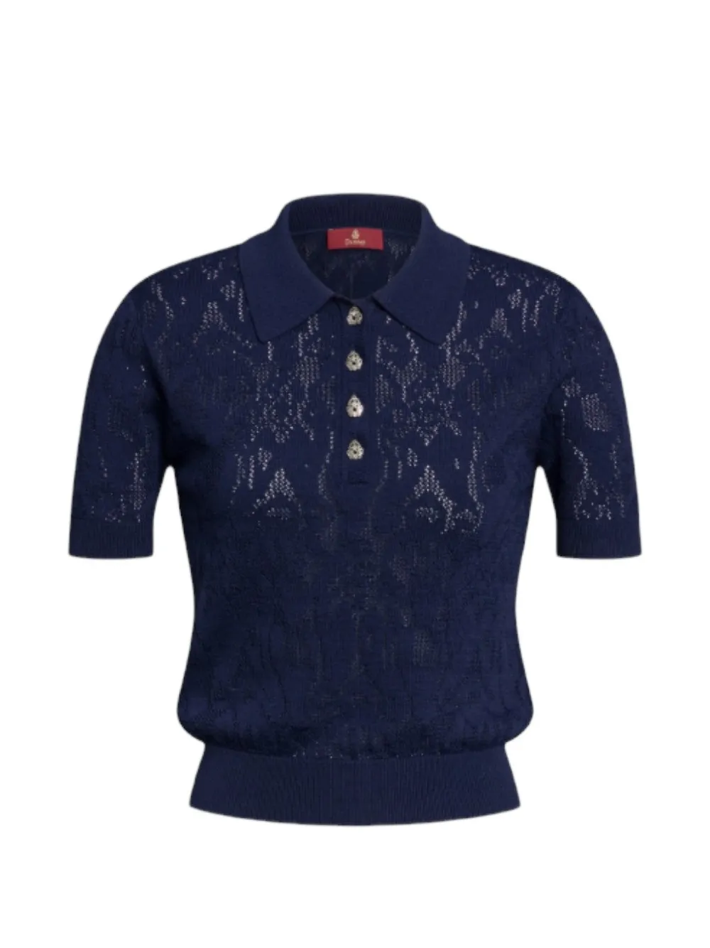 DONDUP pointelle-knit polo shirt - Blau