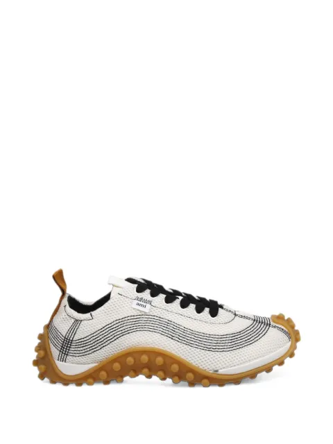 AMI Paris contrast-topstitched mesh sneakers