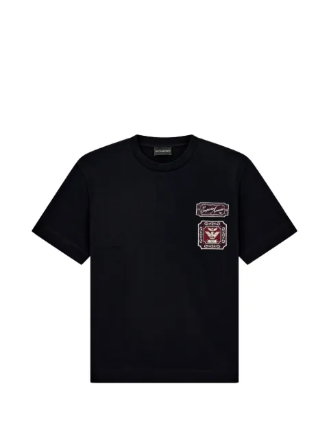 Emporio Armani Heavy jersey T-shirt with embroidered logo patch