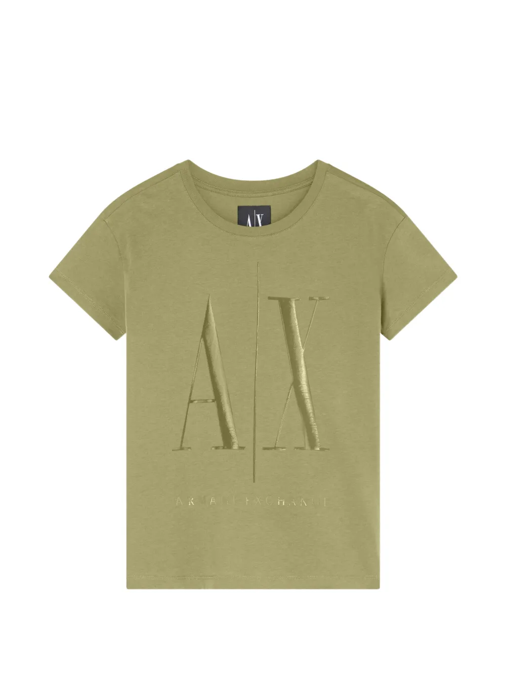 Armani Exchange logo-embroidered T-shirt - Grün