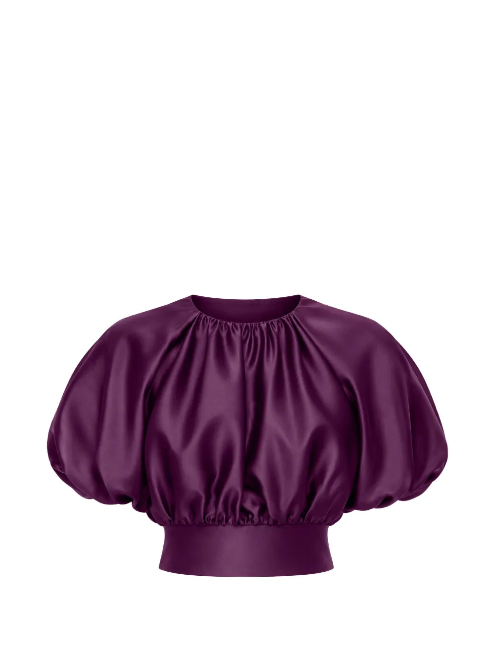 Self-Portrait purple taffeta top Paars