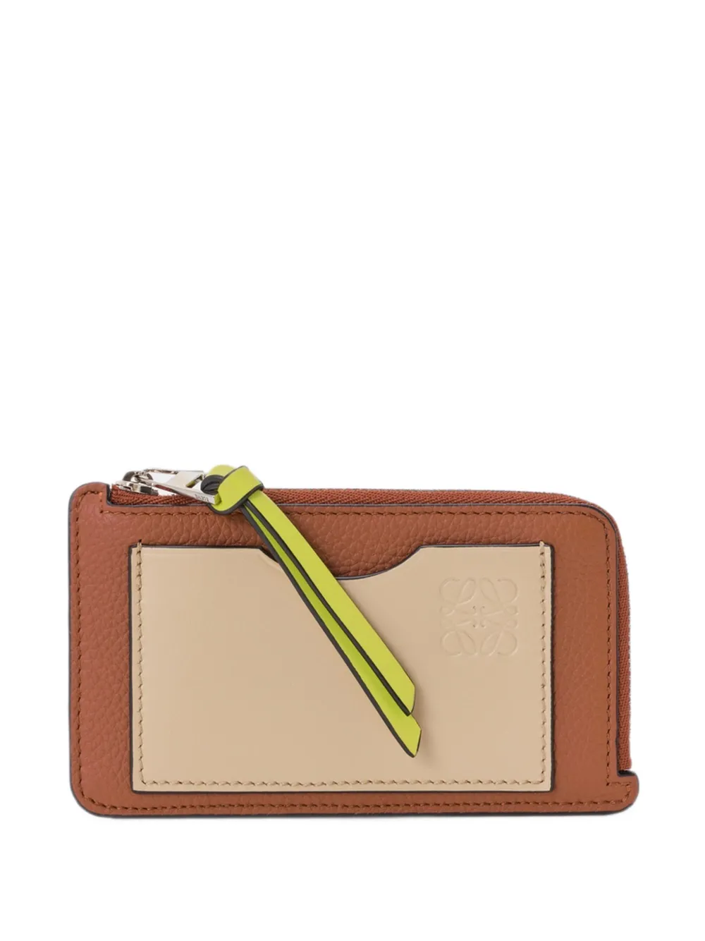 LOEWE coin cardholder in soft grained calfskin - Marrone