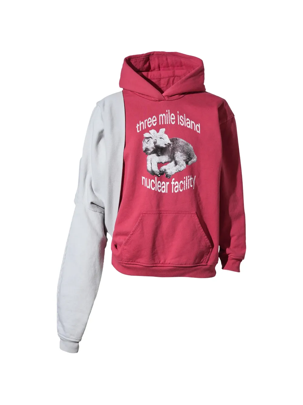 ESPRIT panelled graphic-print hoodie - Red