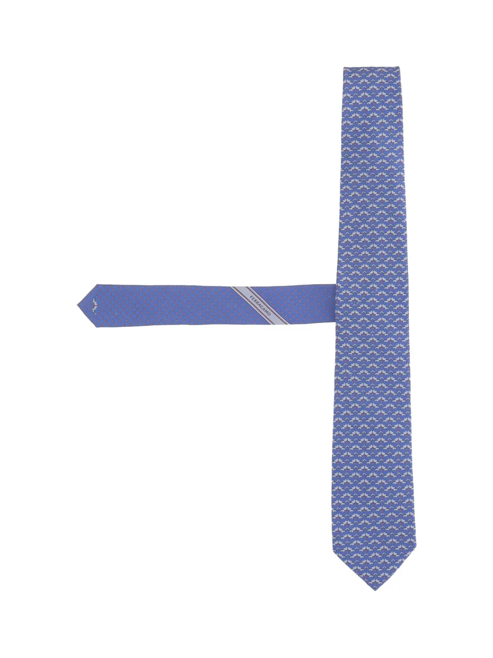 Ferragamo geometric-print silk tie Blauw