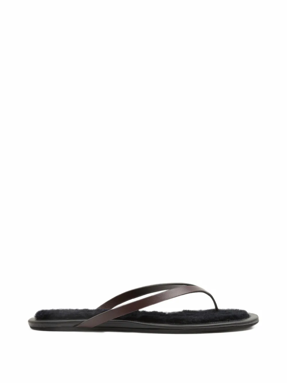 Christopher Esber Joan shearling-footbed flip flops - Braun