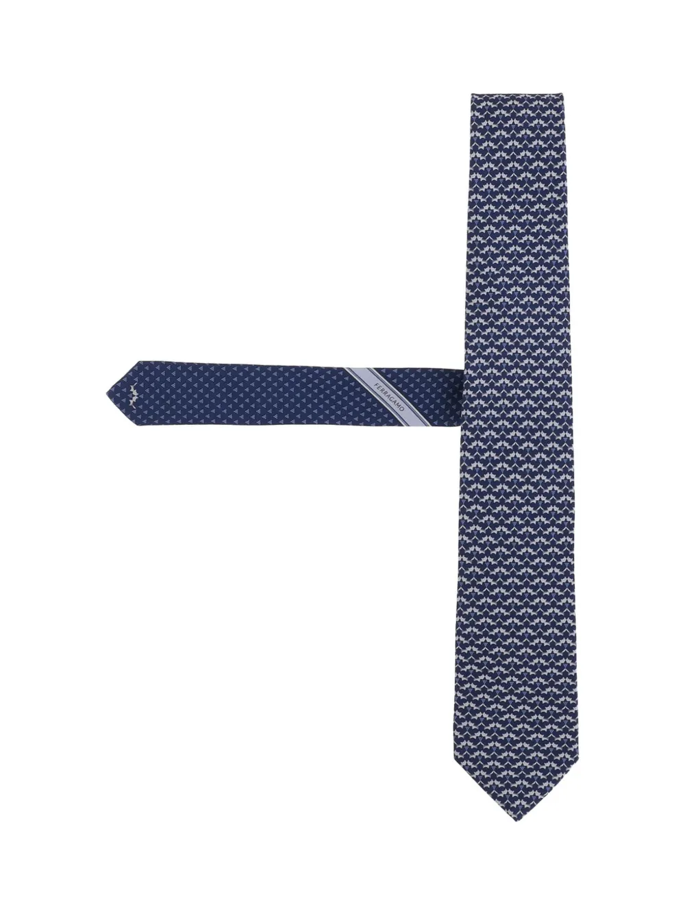Ferragamo geometric-pattern silk tie Blauw
