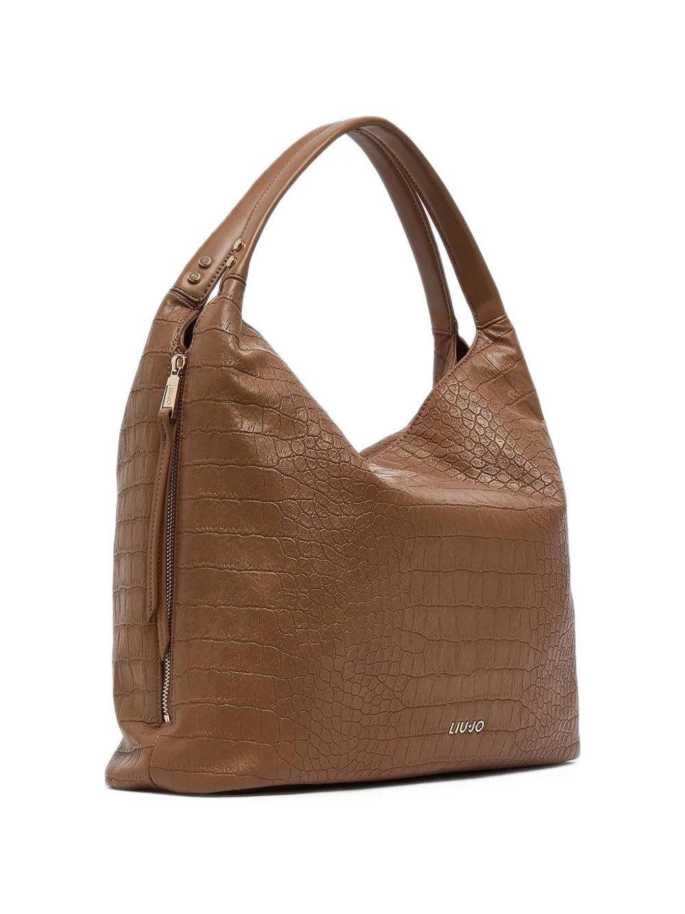 LIU JO large crocodile-effect tote bag Bruin