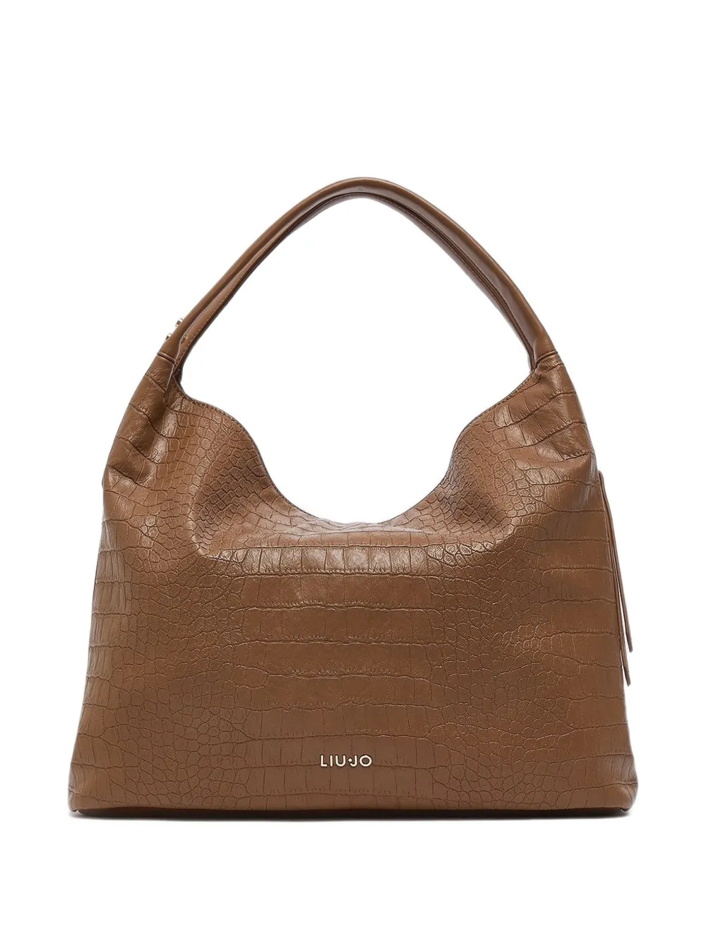 LIU JO large crocodile-effect tote bag - Marrone