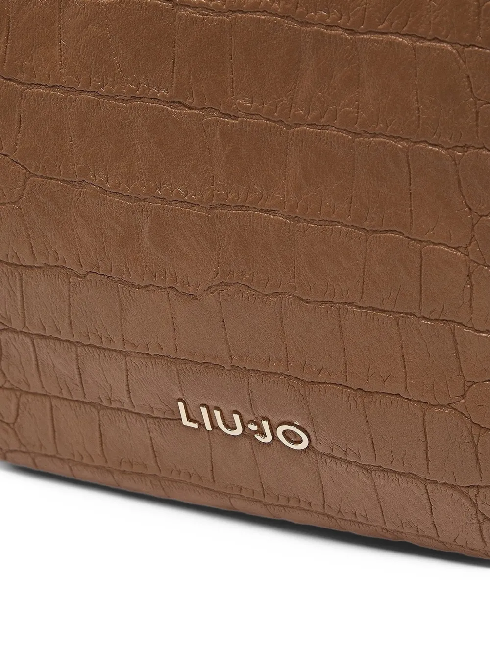 LIU JO large crocodile-effect tote bag Bruin