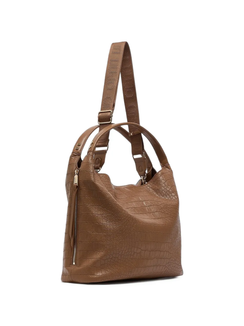 LIU JO large crocodile-effect tote bag Bruin