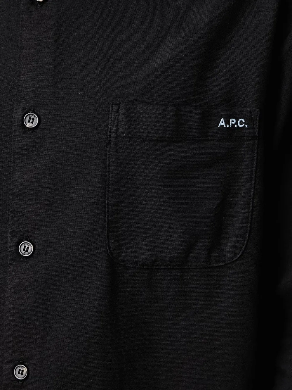 A.P.C. button-down pocket shirt Zwart