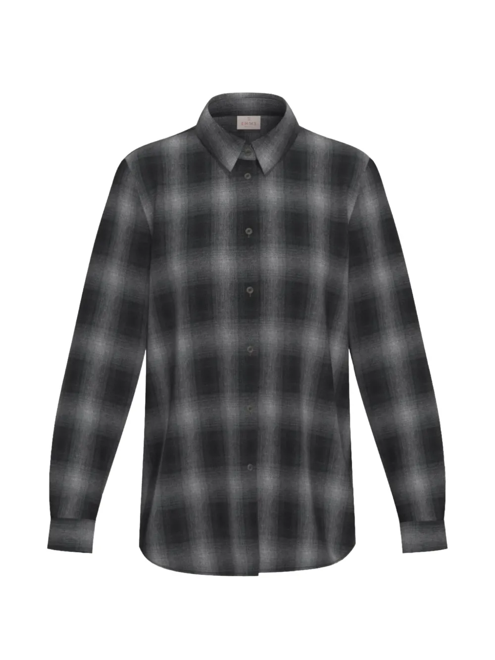 Marella check-pattern long-sleeve shirt Zwart