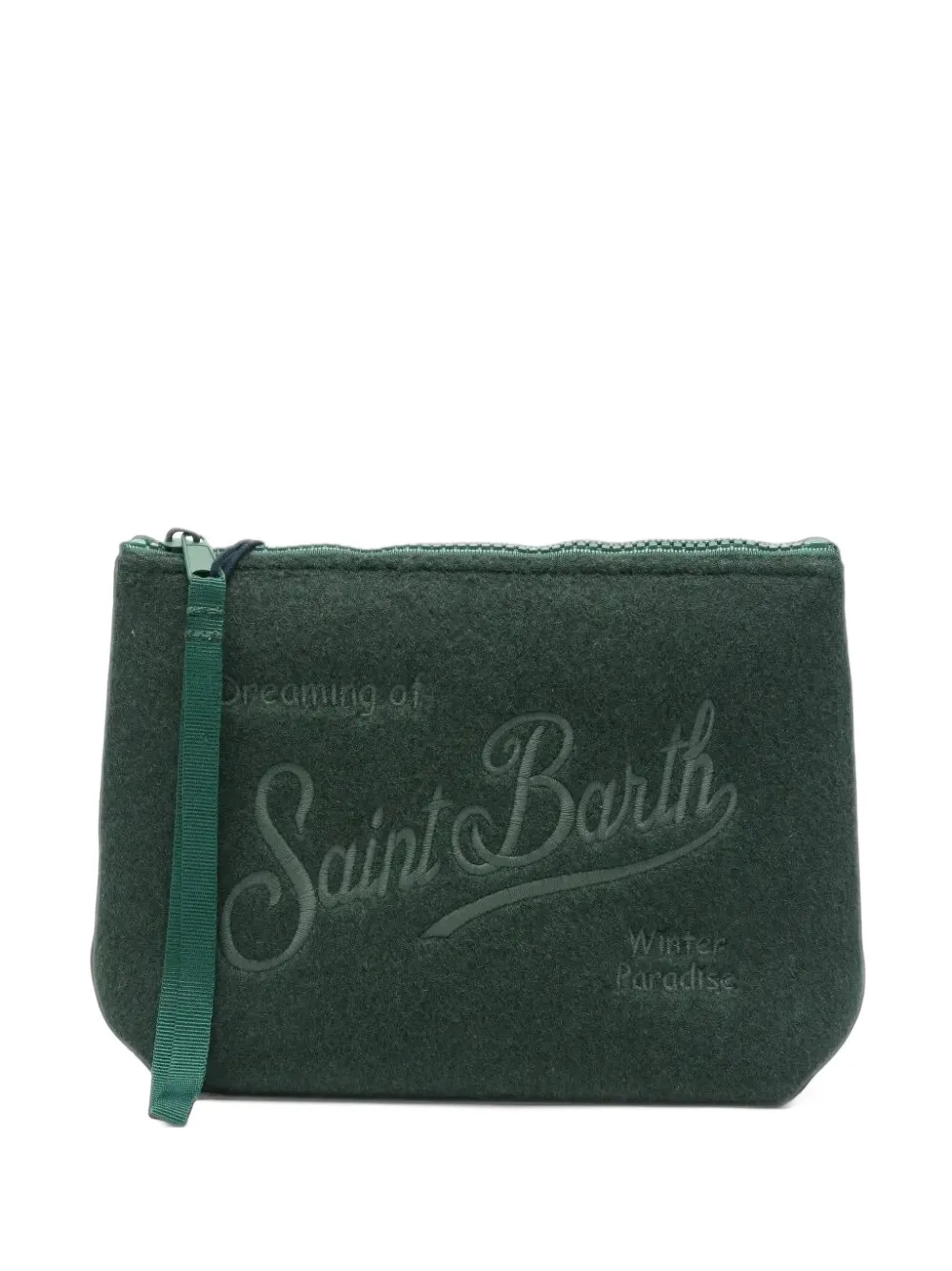 MC2 Saint Barth Aline logo-embroidered clutch bag Groen