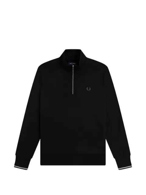 Fred Perry quarter-zip embroidered-logo sweater