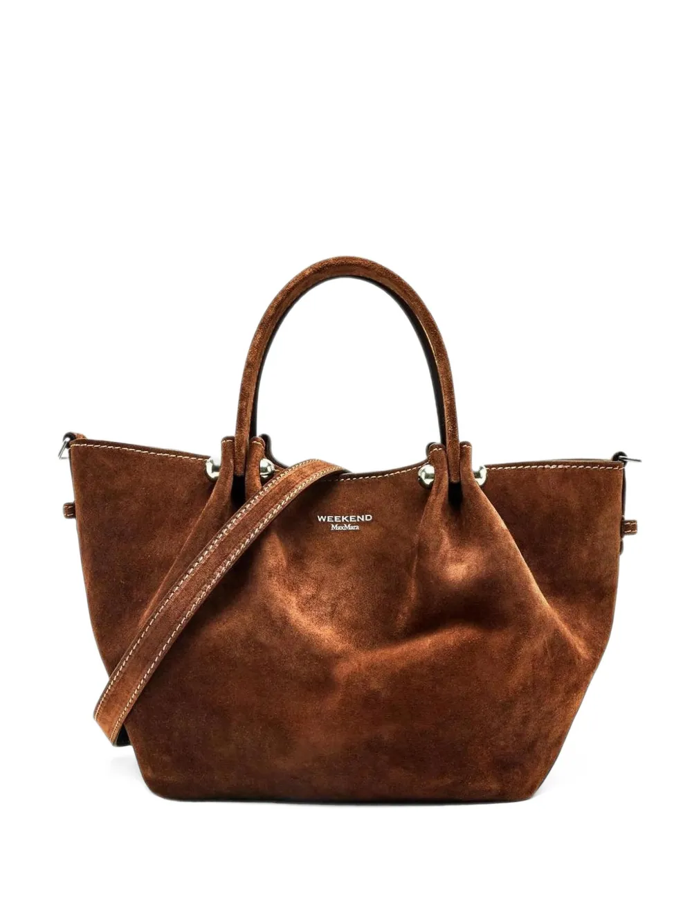 Weekend Max Mara suede tote bag - Marrone