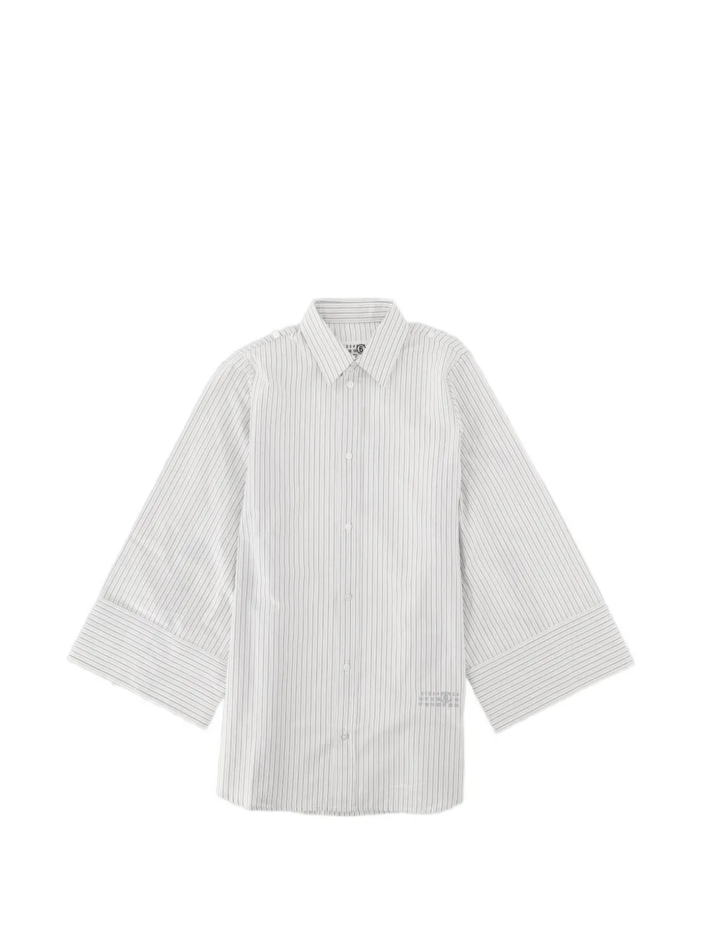 MM6 Maison Margiela Kids striped wide-sleeve dress Wit