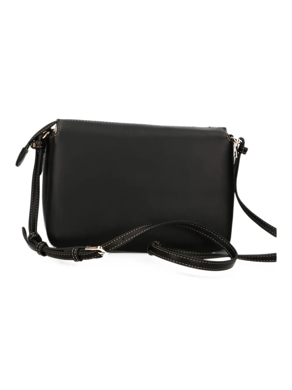 LIU JO logo-plaque pebbled shoulder bag Zwart