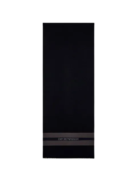 Emporio Armani logo-print striped scarf