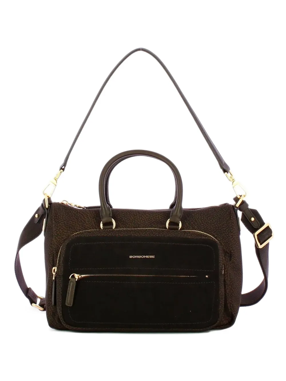 Borbonese Opium-print Panelled Tote Bag In Brown