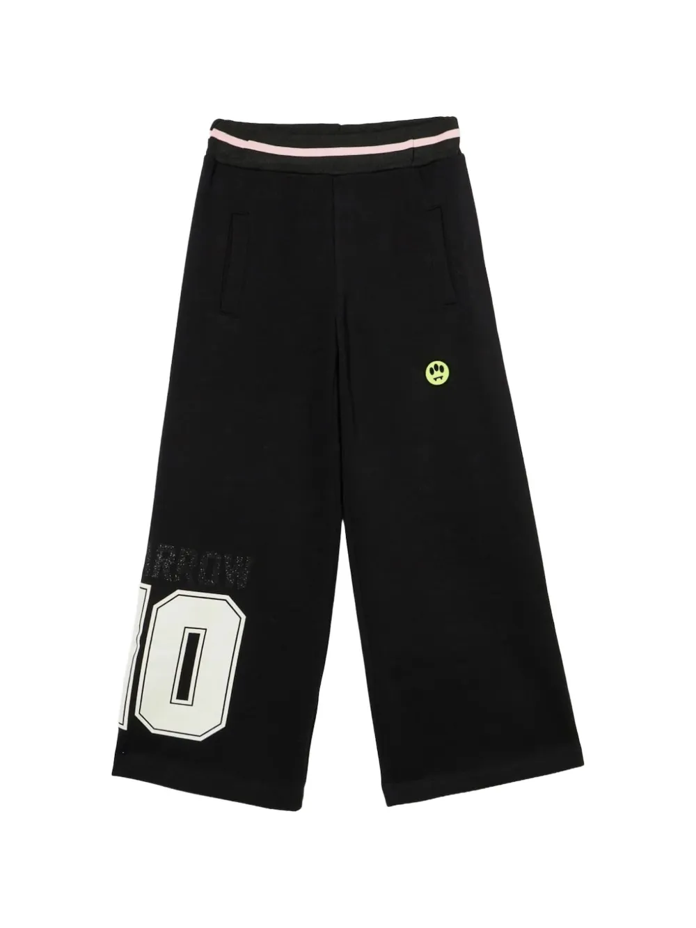 Barrow kids logo-print wide-leg track pants Zwart