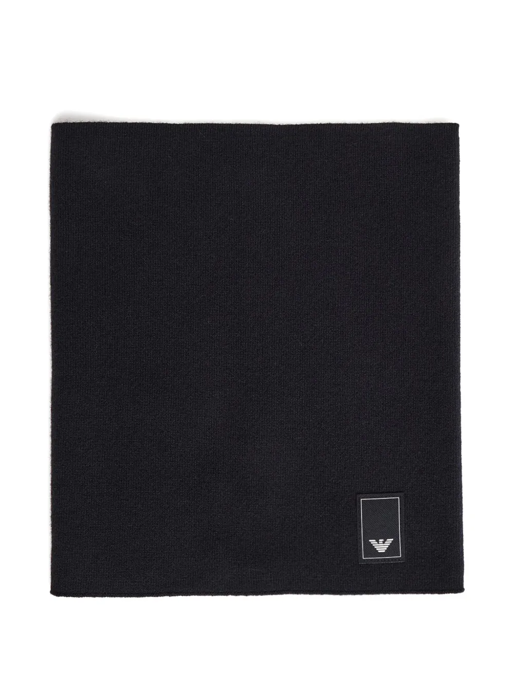 Emporio Armani logo-patch knitted scarf Zwart