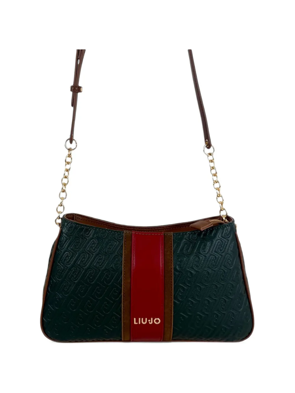LIU JO small monogram-embossed crossbody bag Groen