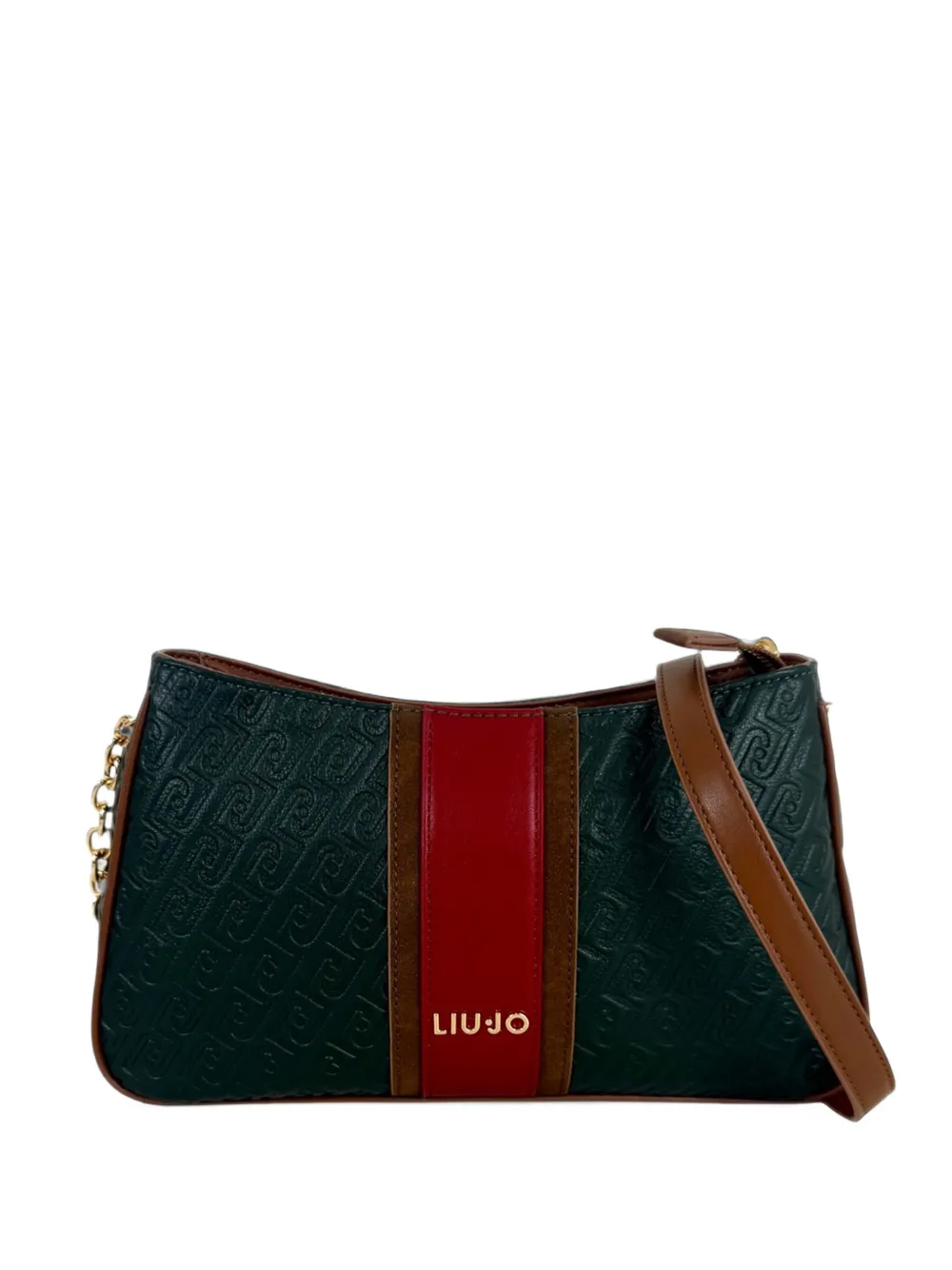 LIU JO small monogram-embossed crossbody bag - Verde