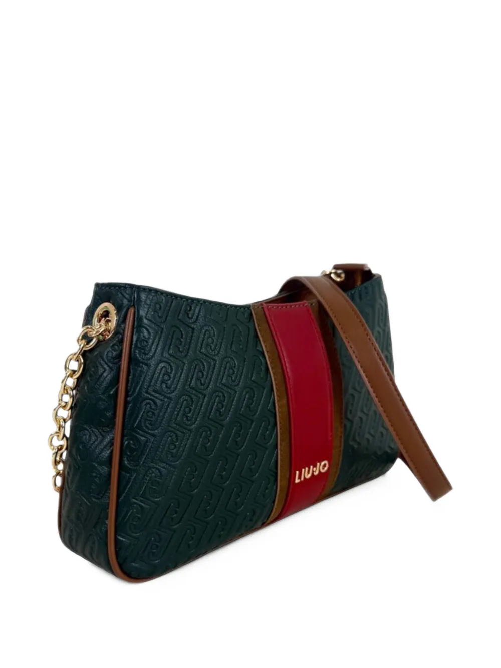LIU JO small monogram-embossed crossbody bag Groen