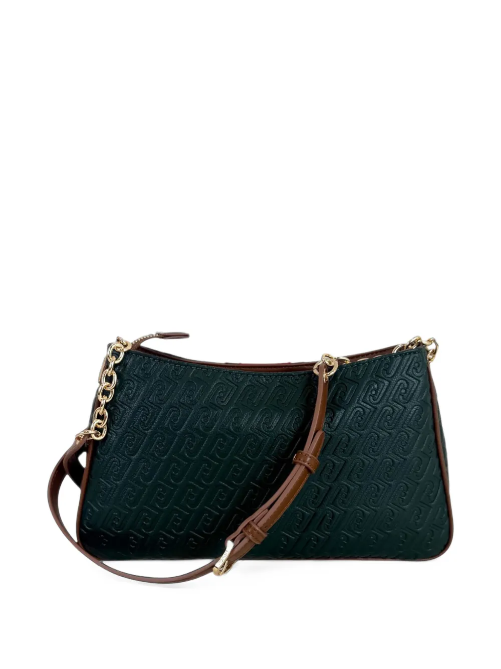 LIU JO small monogram-embossed crossbody bag Groen