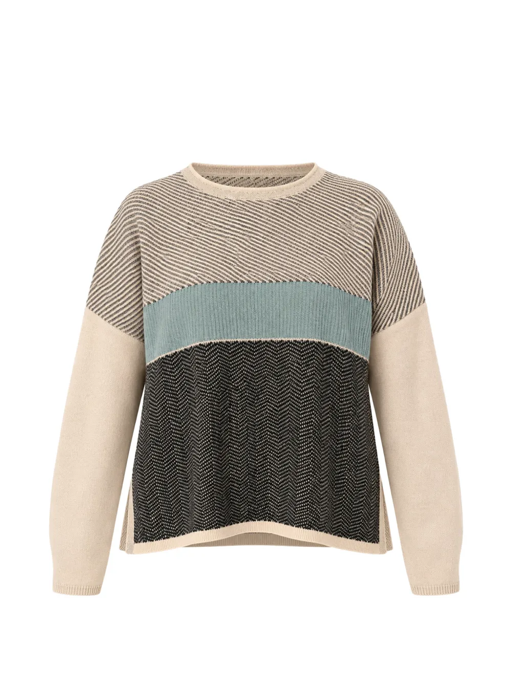 ELENA MIRÒ colour-block intarsia-knit sweater - Nude