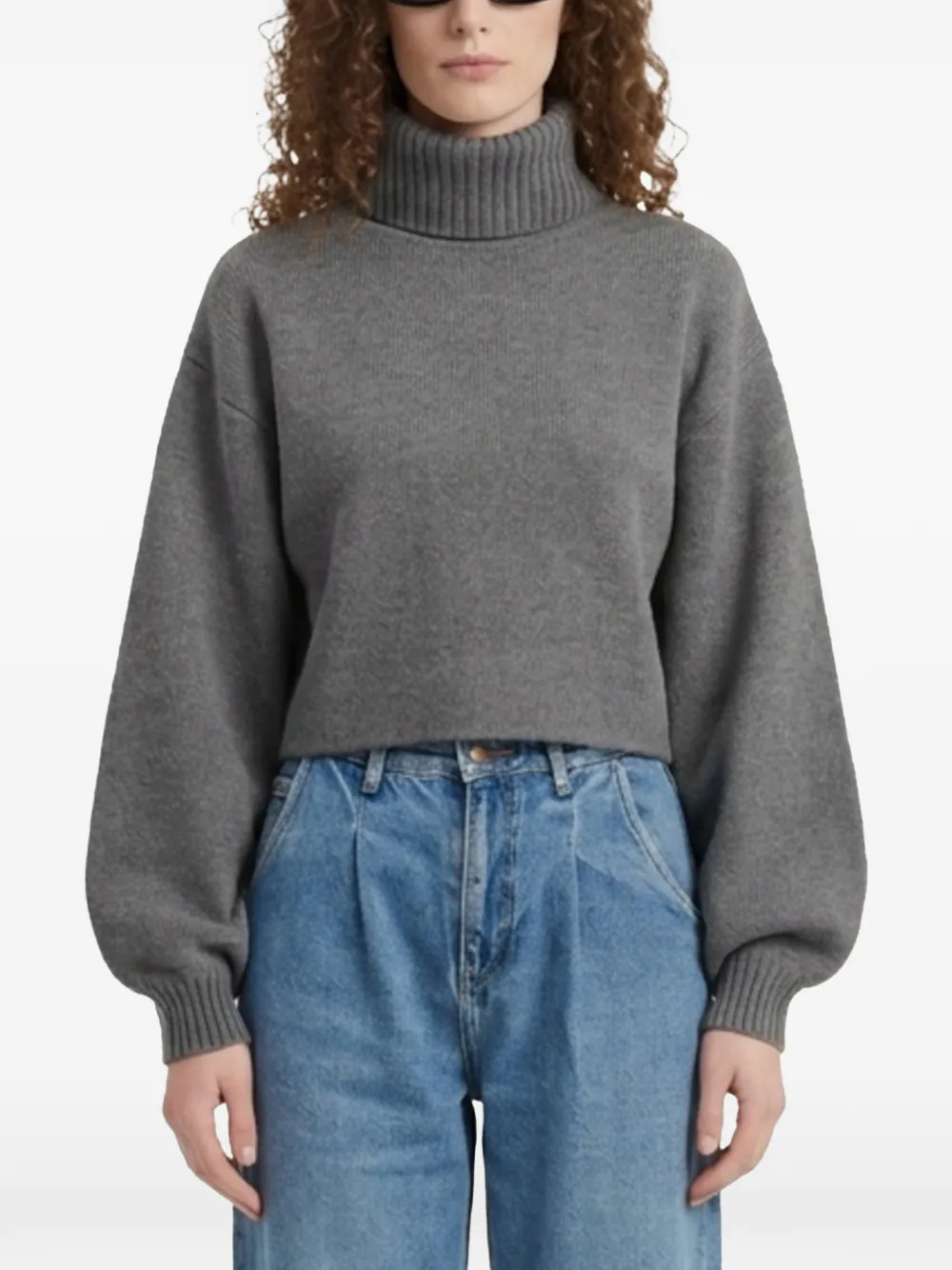 The Frankie Shop Elly balloon sleeve-turtleneck sweater - grey - Grau