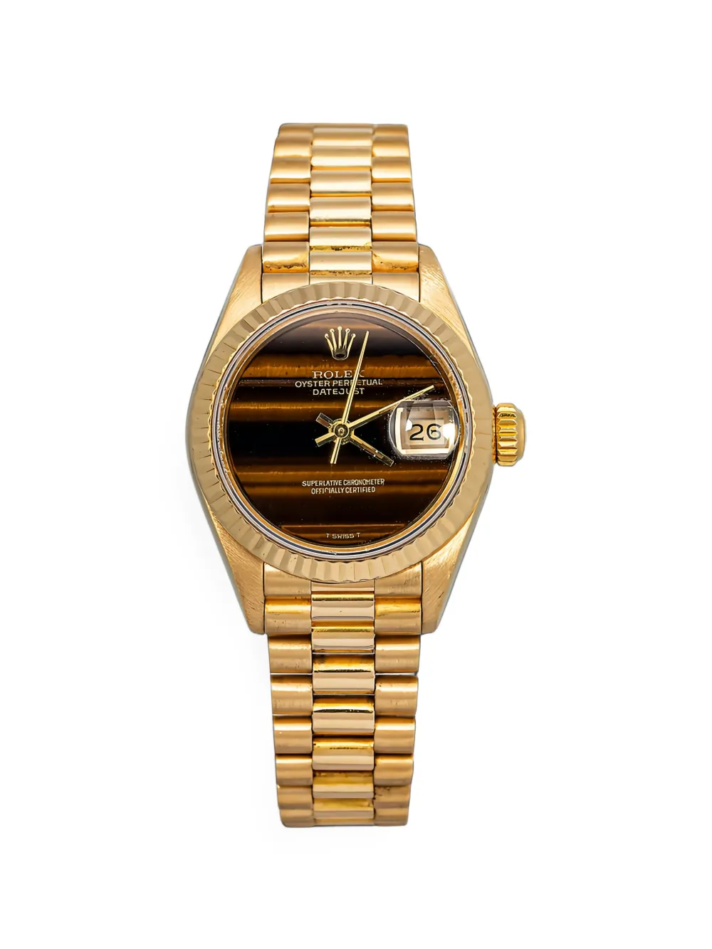 Rolex Datejust fluted bezel 26mm watch - Marrone
