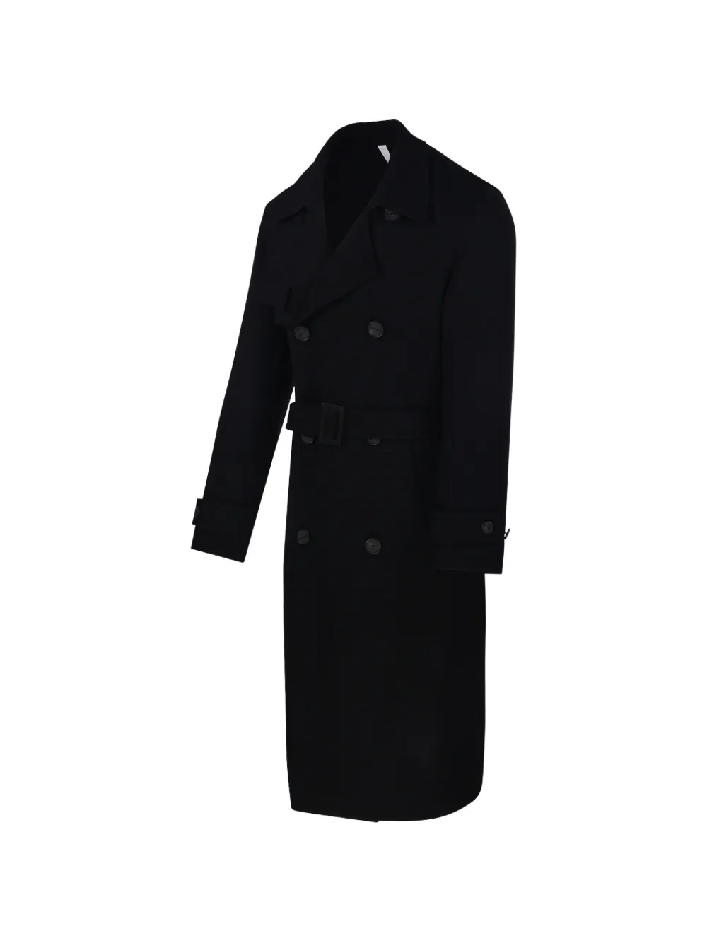 Hevo Melendugnod double-breasted belted coat Zwart