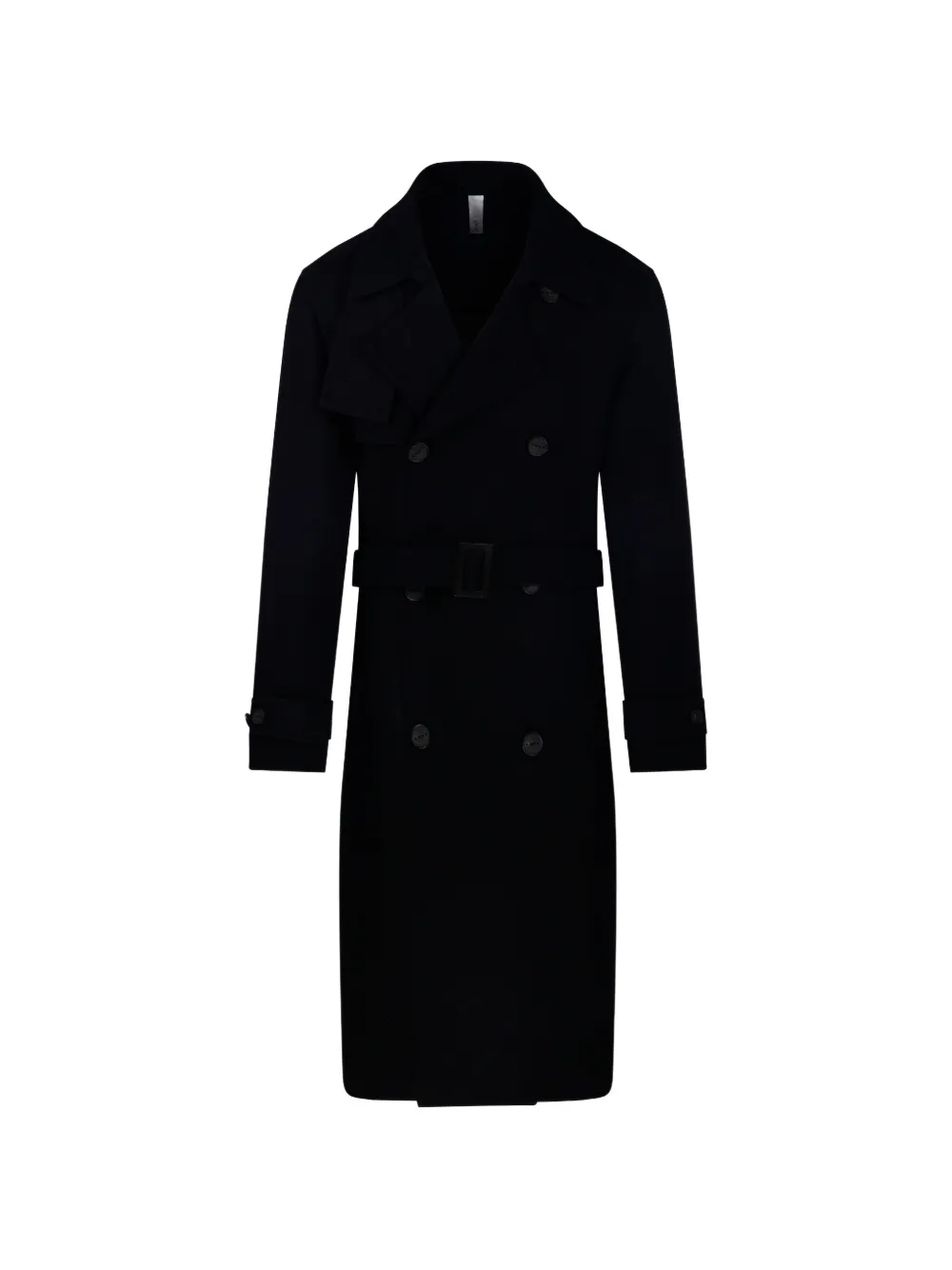 Hevo Melendugnod double-breasted belted coat Zwart