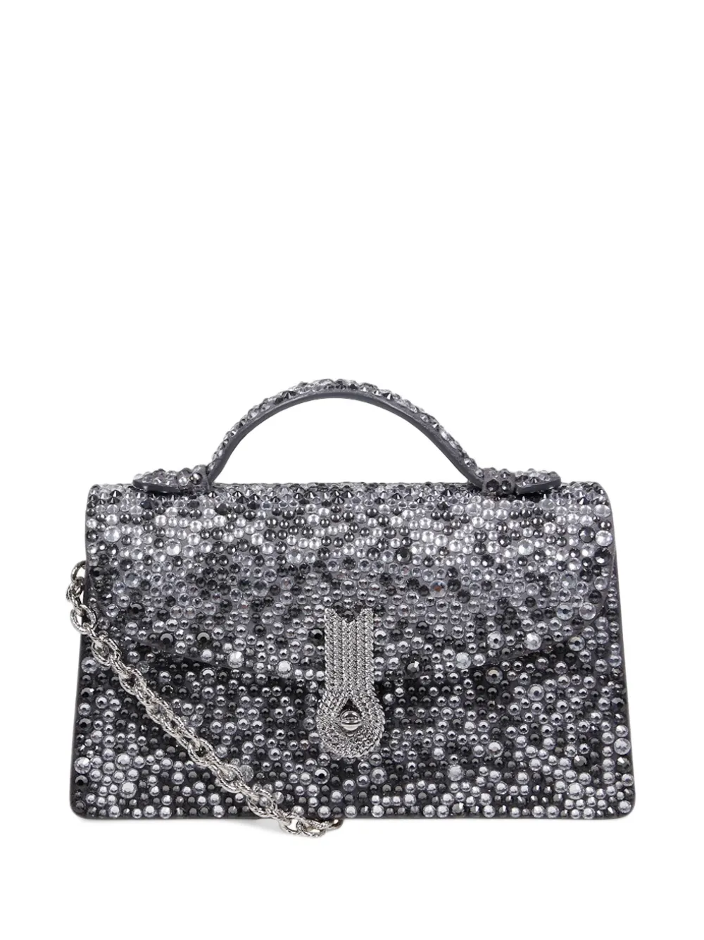 amato daniele Mini crystal-embellished leather tote bag - Argent amato daniele Mini crystal-embellished leather tote bag - Argent