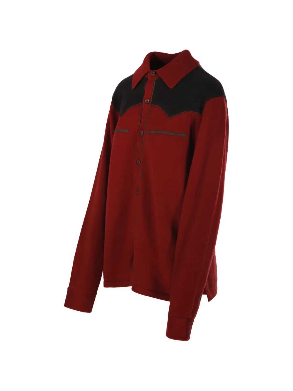 Guest In Residence Western-style panelled cardigan Rood