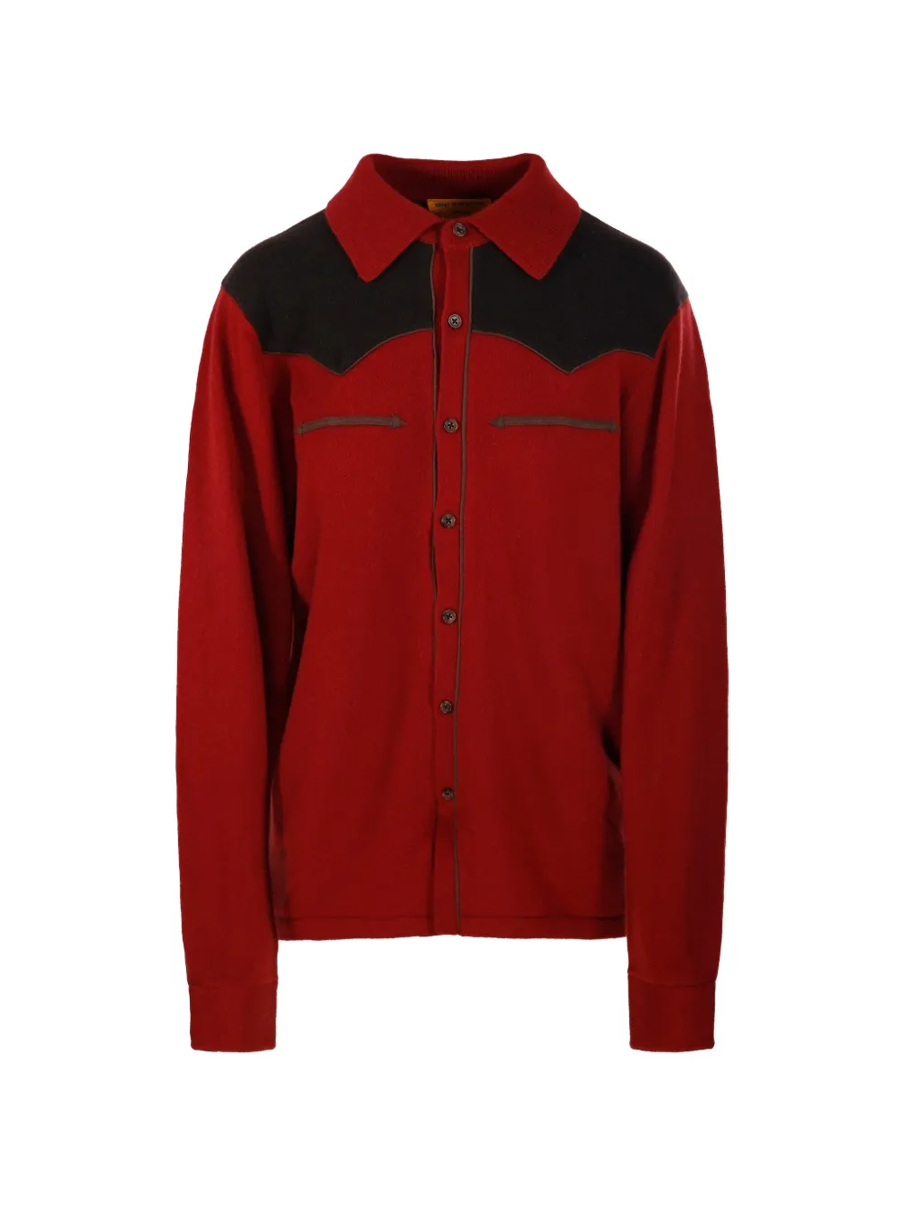 Guest In Residence Western-style panelled cardigan Rood