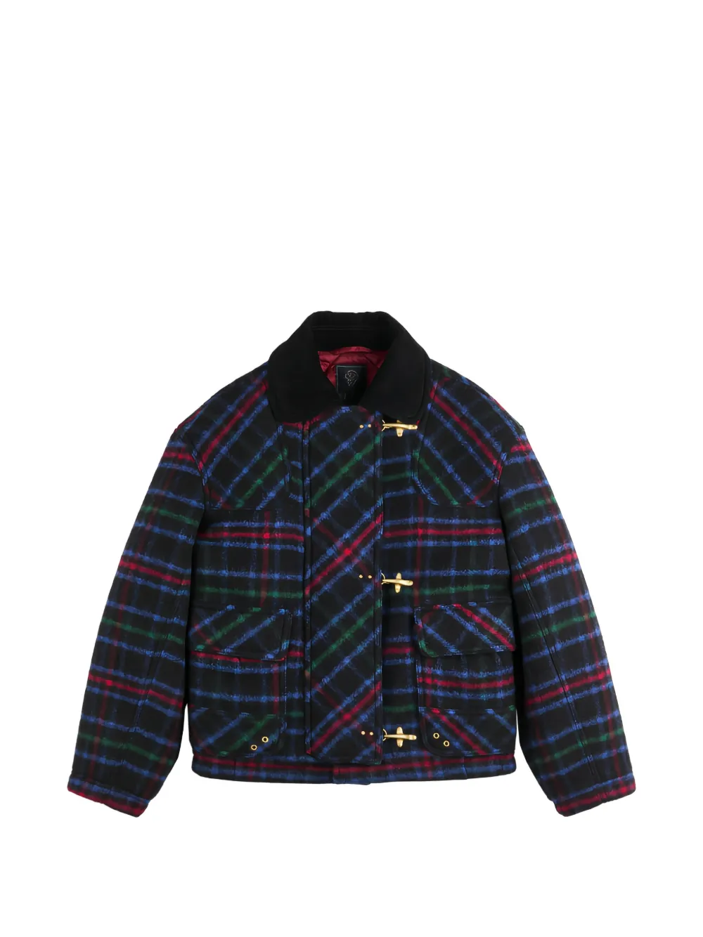 Fay tartan lobster-clasp jacket Blauw