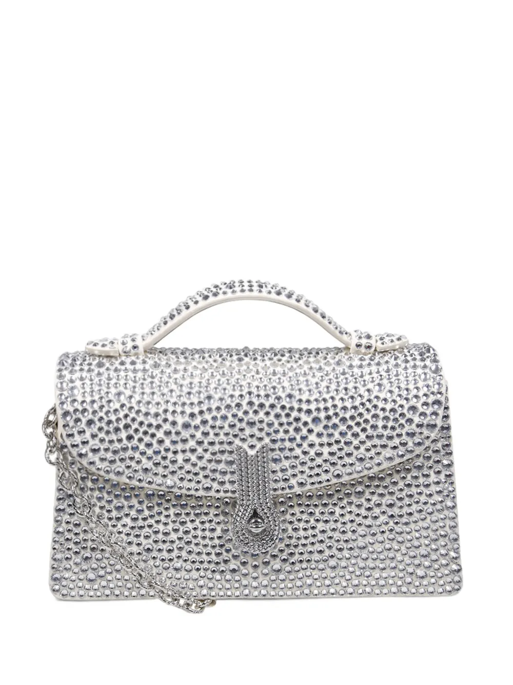 amato daniele Mini crystal-embellished leather tote bag - Argent amato daniele Mini crystal-embellished leather tote bag - Argent